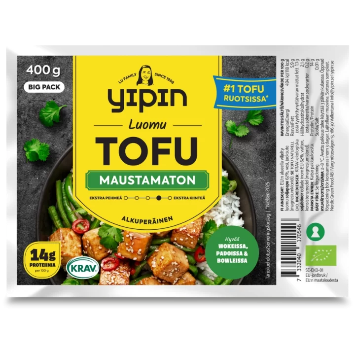 Yipin Tofu Luomu Maustamaton 400g