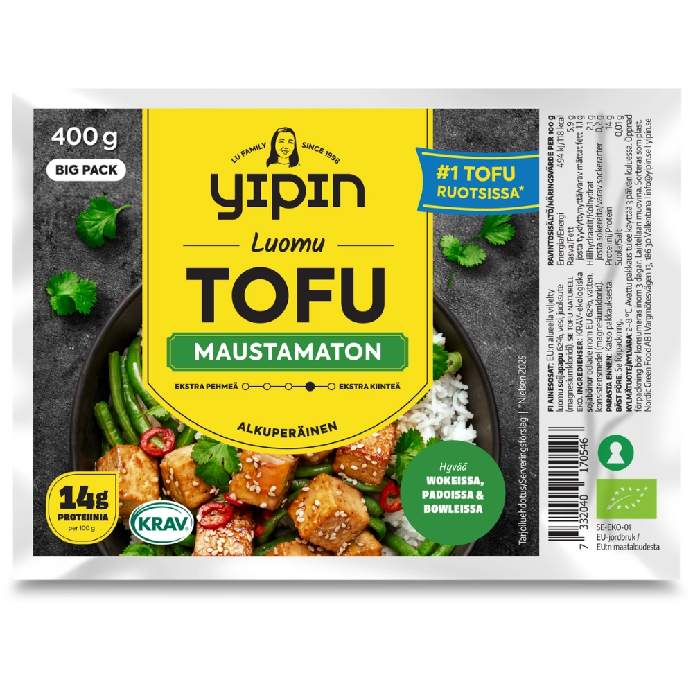 Yipin Tofu Luomu Maustamaton 400g